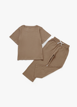 Adult Ribbed Lounge Set | Cappuccino - Mila & Co.