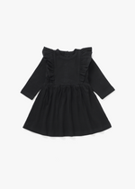 Ribbed Flutter Dress | Black - Mila & Co.