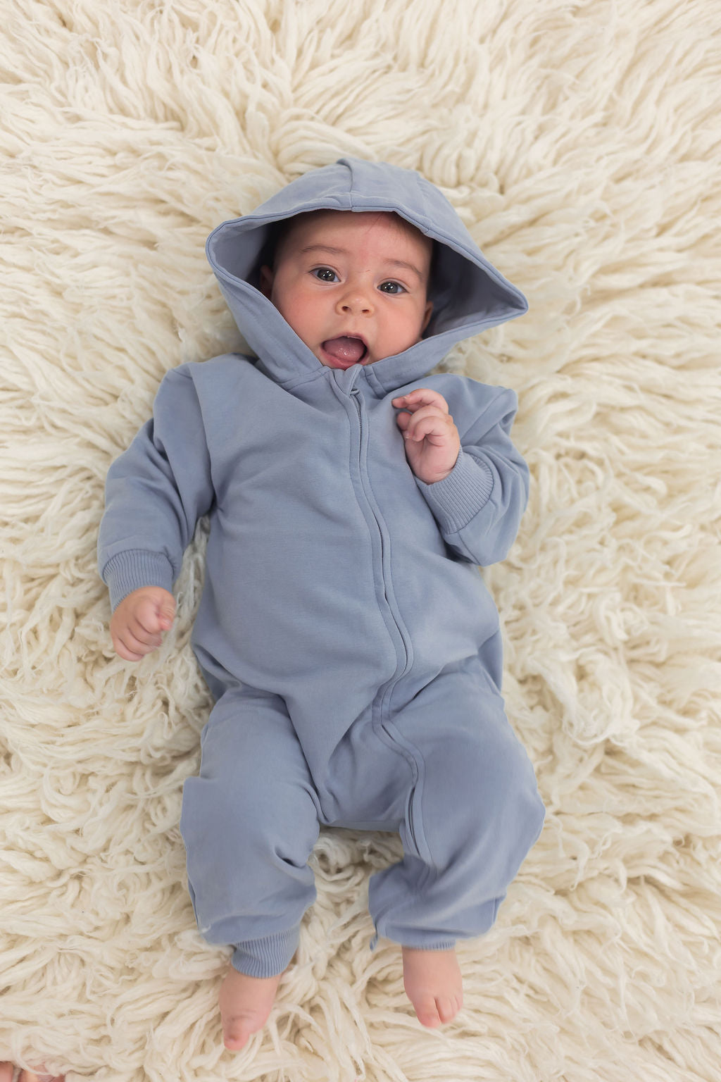 Hoodie Romper | Fog - Mila & Co.