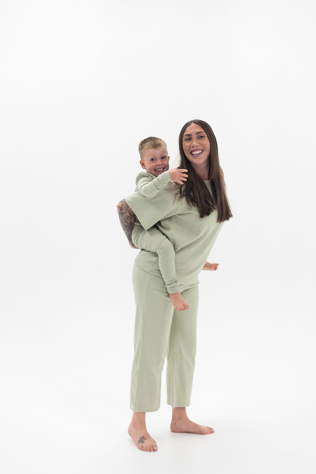 Adult Ribbed Lounge Set | Pistachio - Mila & Co.