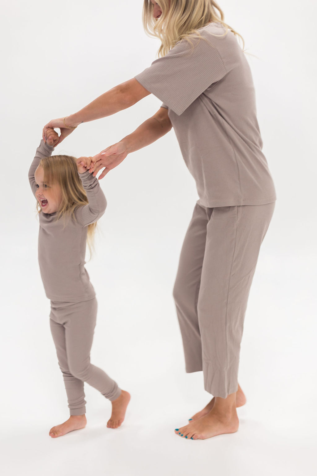 Adult Ribbed Lounge Set | Mushroom - Mila & Co.