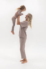 Adult Ribbed Lounge Set | Mushroom - Mila & Co.