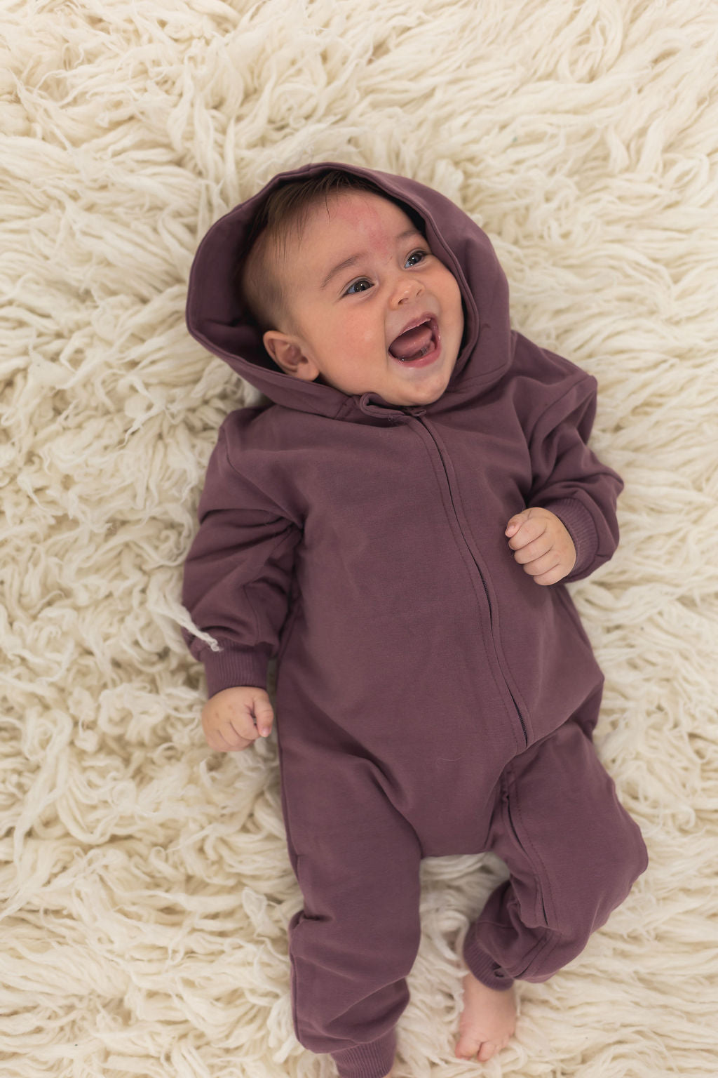 Hoodie Romper | Plum - Mila & Co.