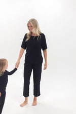 Adult Ribbed Lounge Set | Black - Mila & Co.
