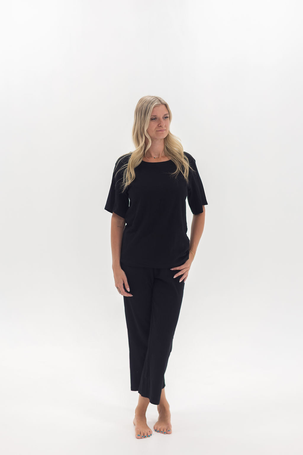 Adult Ribbed Lounge Set | Black - Mila & Co.