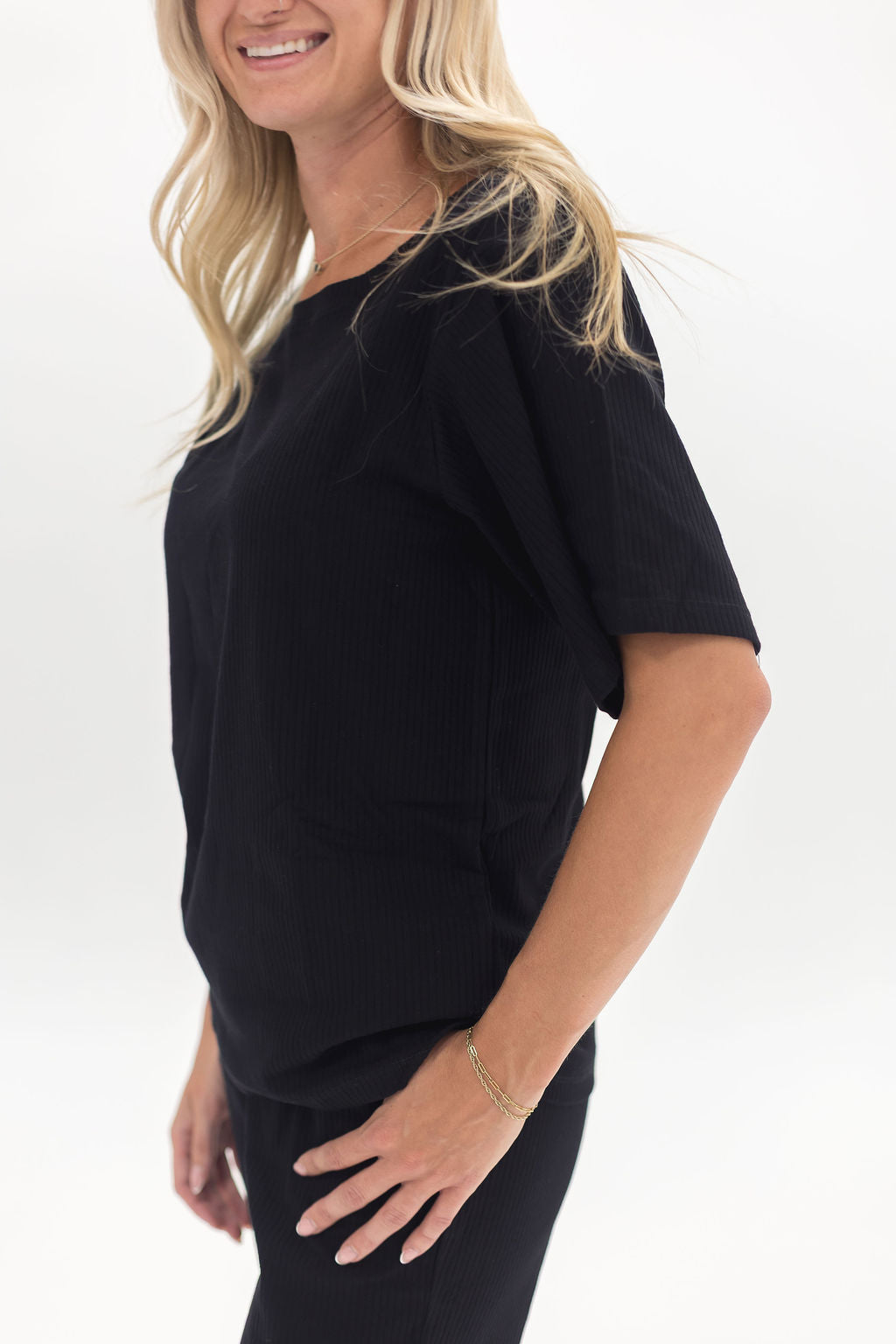 Adult Ribbed Lounge Set | Black - Mila & Co.