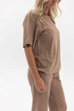 Adult Ribbed Lounge Set | Cappuccino - Mila & Co.