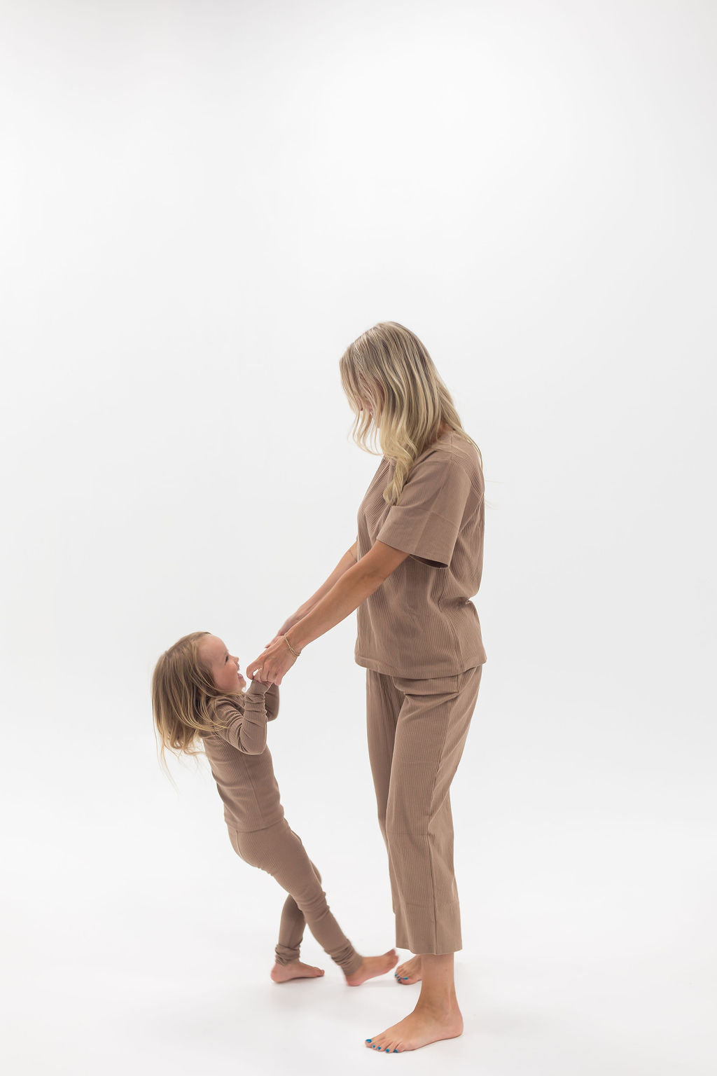 Adult Ribbed Lounge Set | Cappuccino - Mila & Co.