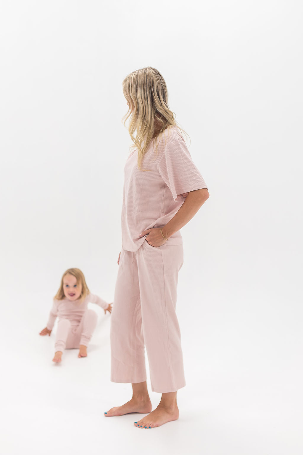 Adult Ribbed Lounge Set | Blush - Mila & Co.