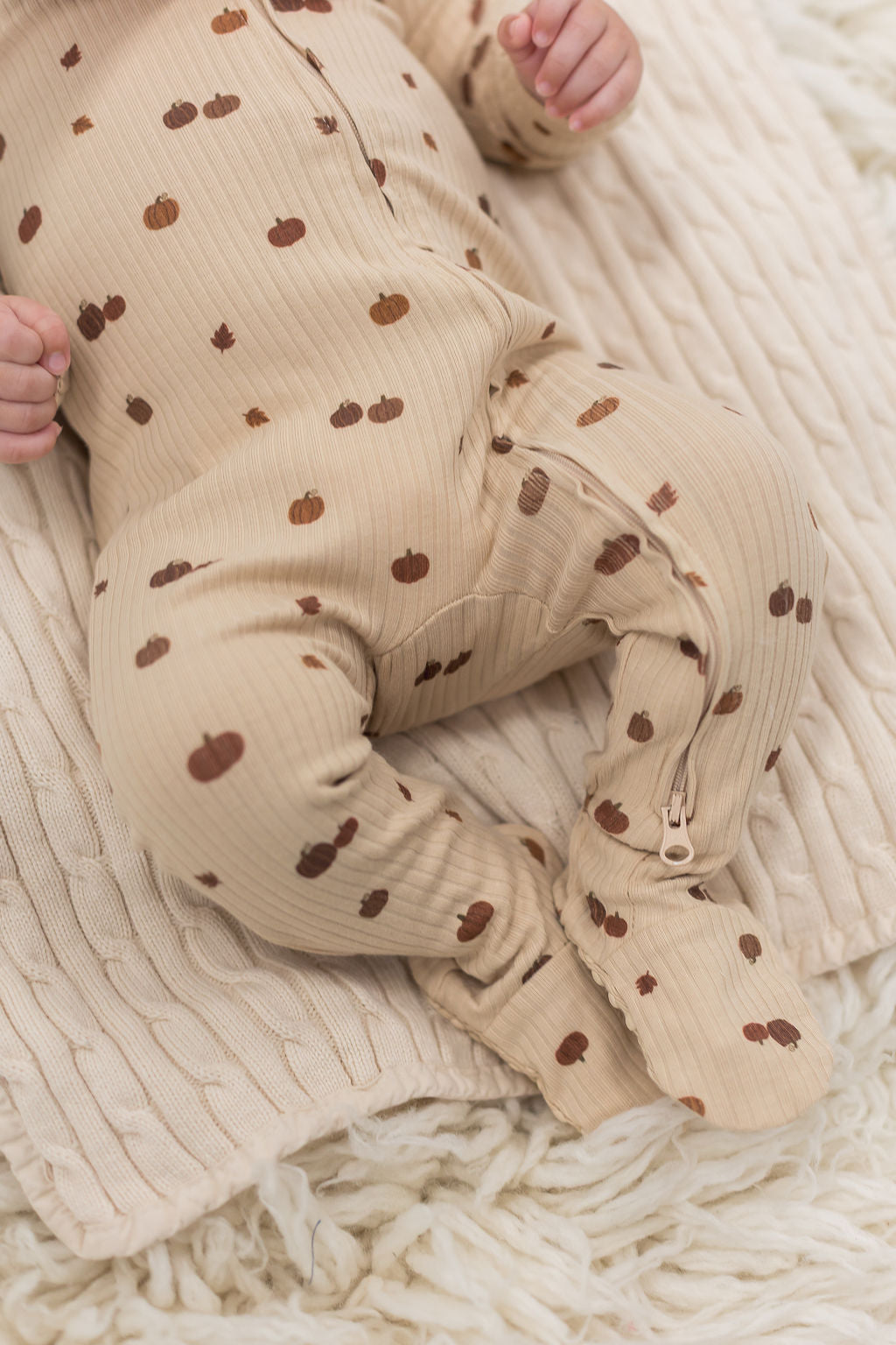 Ribbed Footie | Pumpkin - Mila & Co.