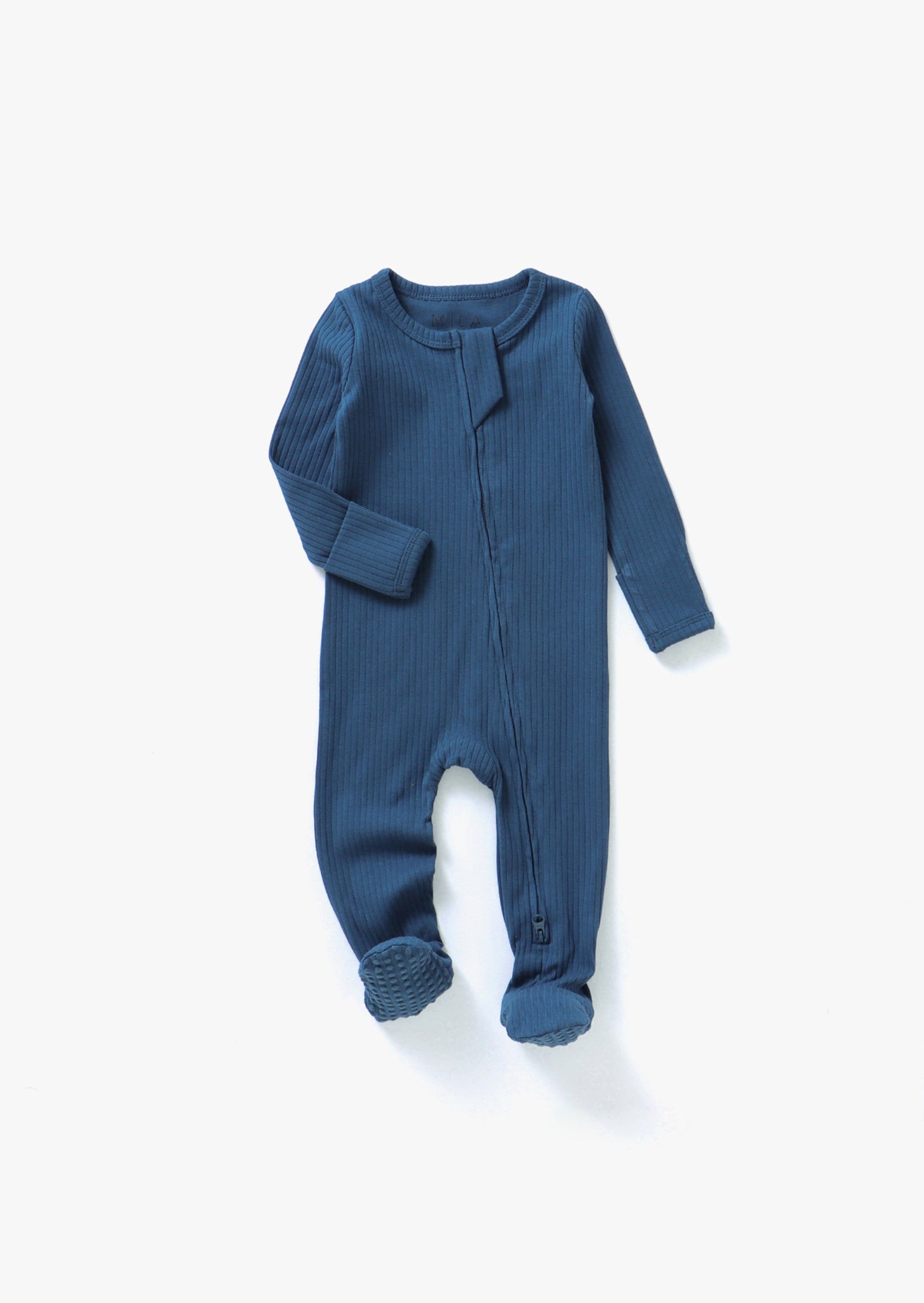 Ribbed Footie | Navy - Mila &amp; Co.