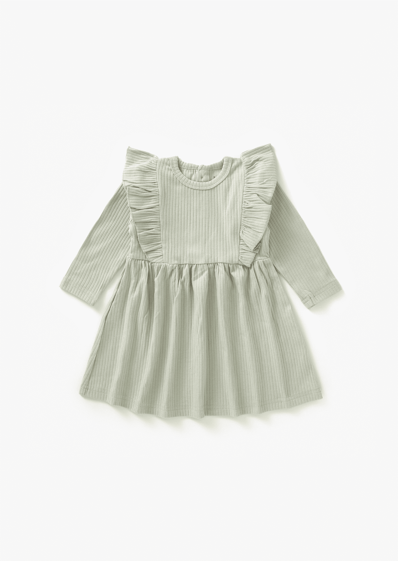Ribbed Flutter Dress | Pistachio - Mila & Co.