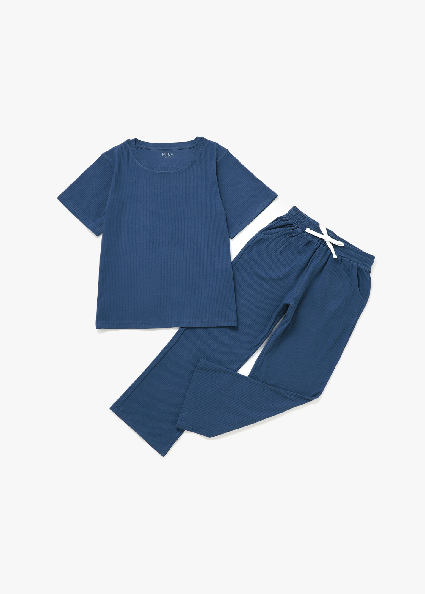 Adult Ribbed Lounge Set | Navy - Mila & Co.