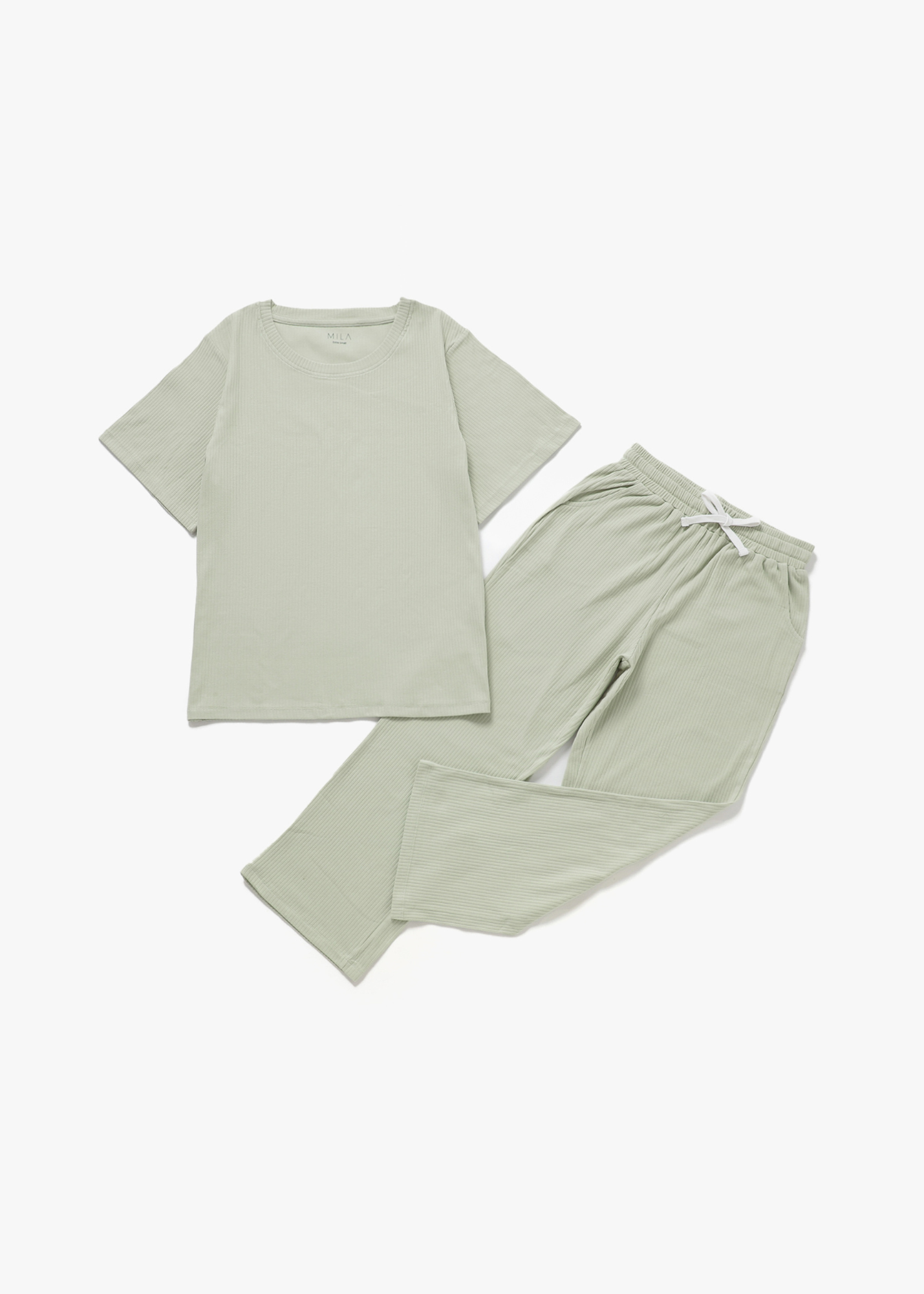 Adult Ribbed Lounge Set | Pistachio - Mila & Co.